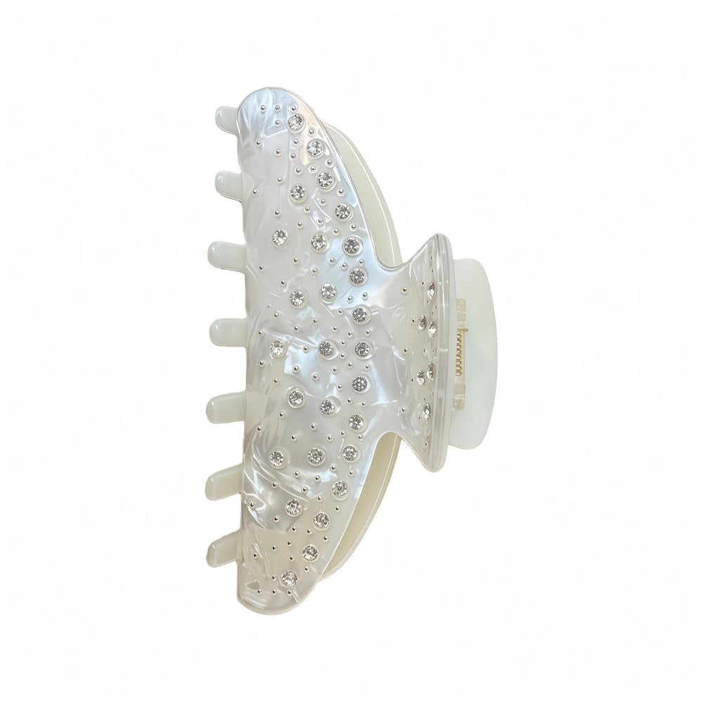 OideGuiing front view shiny white clip showing sleek hold