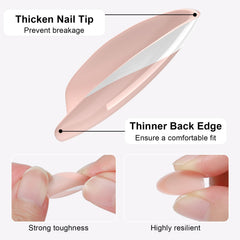 OIFEN applying nails using glue and file, simple home application and durable hold