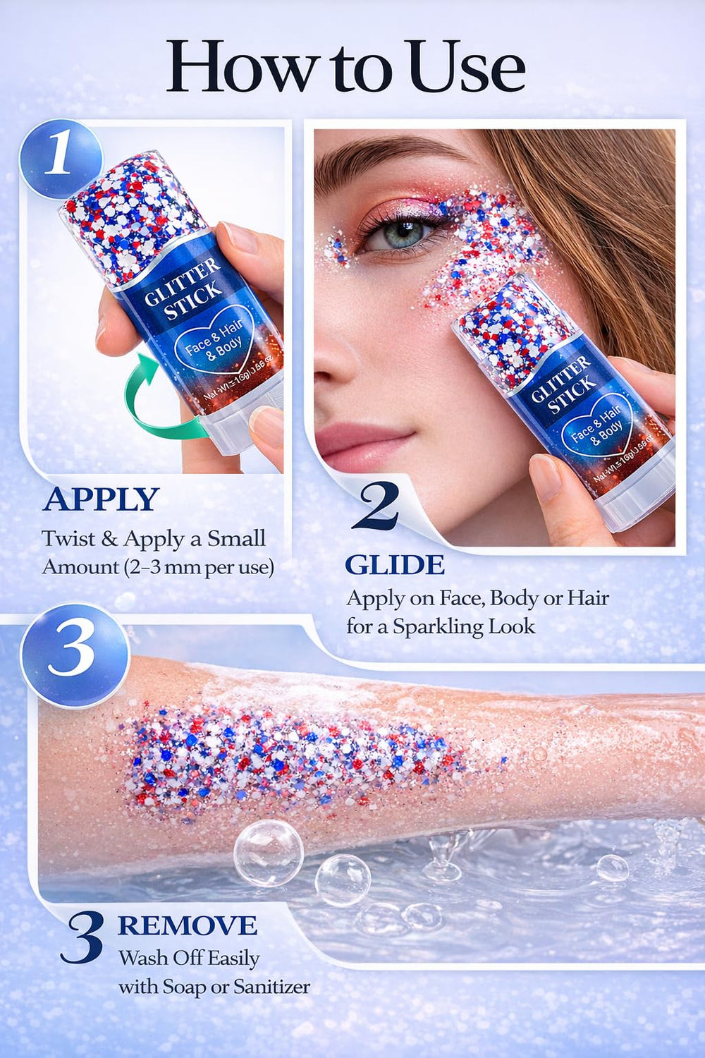 Oiomniv glitter accenting a braid at the hair root creating eye-catching festival detail