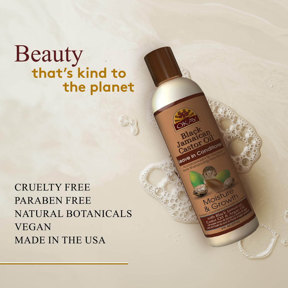 OKAY product applied to damp hair while combing for easier detangling