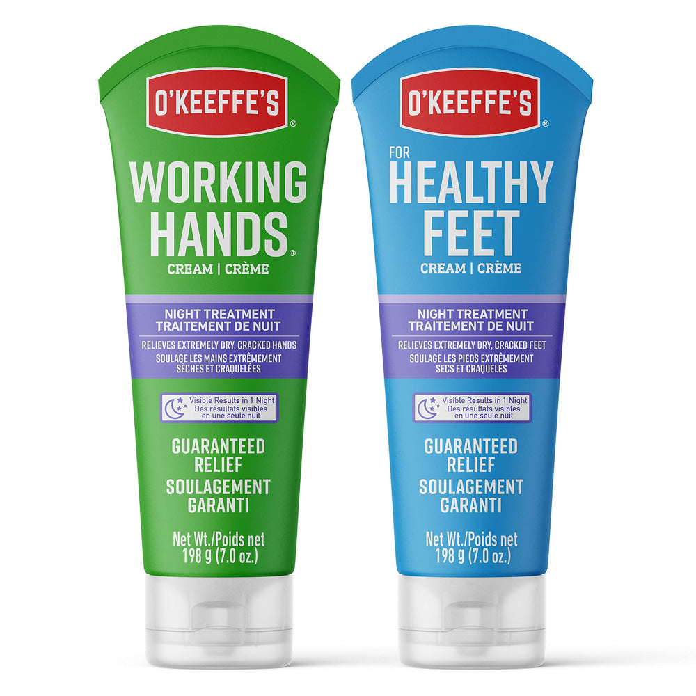 O'Keeffe's duo front packaging showing both 7 oz tubes for overnight repair