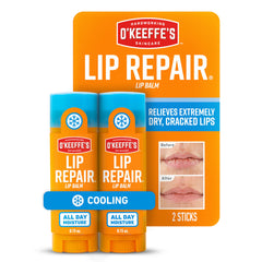 O'Keeffe's front view of cooling relief stick packaging showing brand and benefits