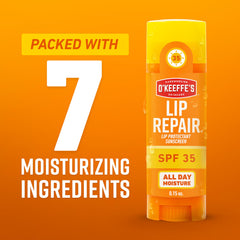 O'Keeffe's open cap with balm tip demonstrating quick application convenience