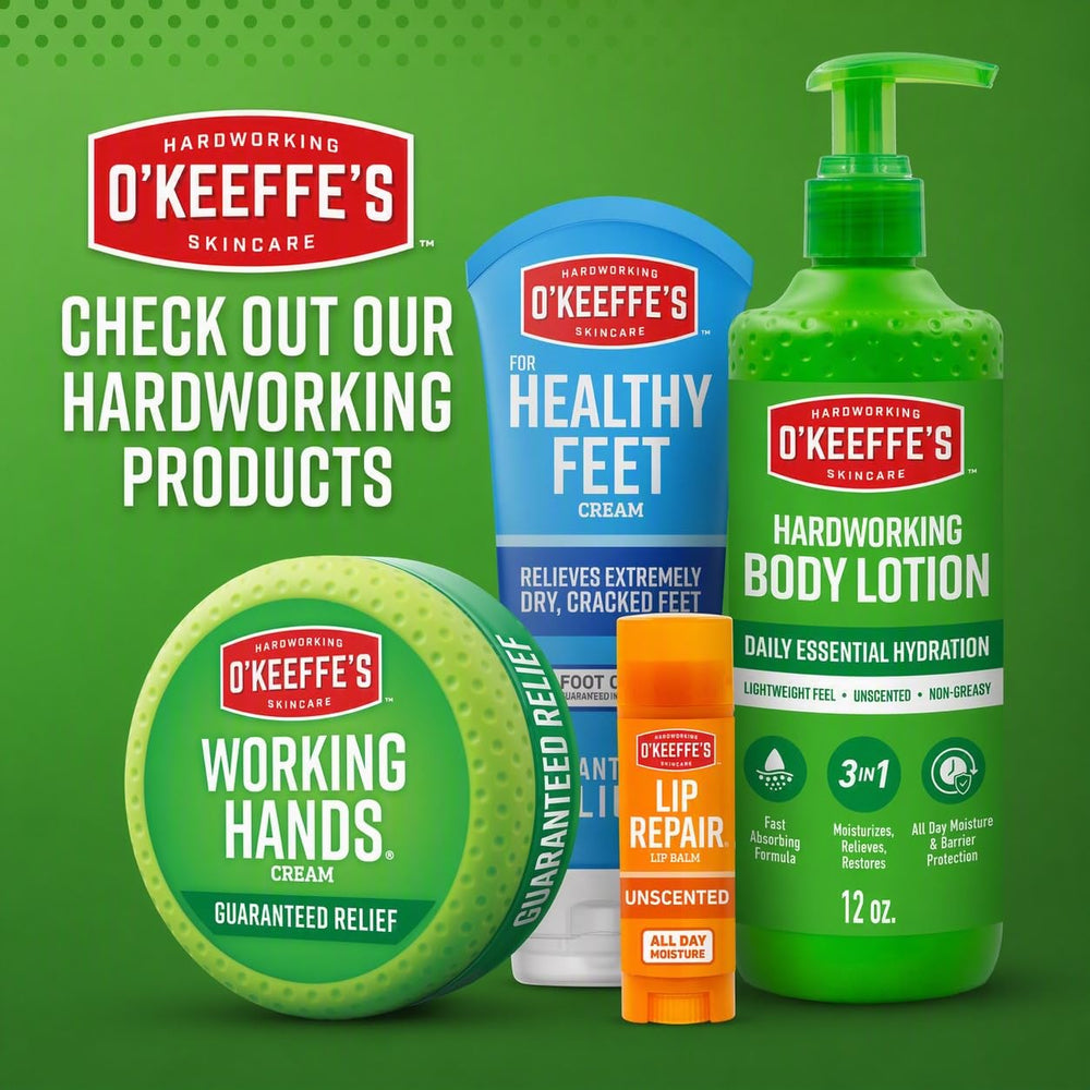 O'Keeffe's travel bag inside showing jar ready for on-the-go intensive care
