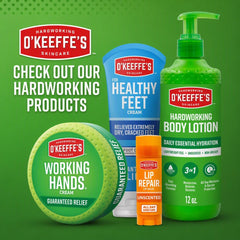 O'Keeffe's applying cream to cracked knuckles to demonstrate repair help