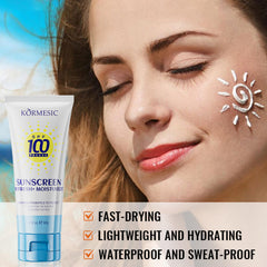 Okerker being applied to face for lightweight daily sun protection