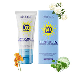Okerker front tube showing SPF100+ protection and benefits
