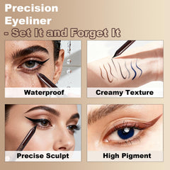 Okerker applying pencil along lashline demonstrating precise, tug-free glide