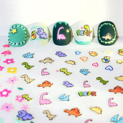 okiyomi close-up of sheet art showing colorful cute designs for creative nails