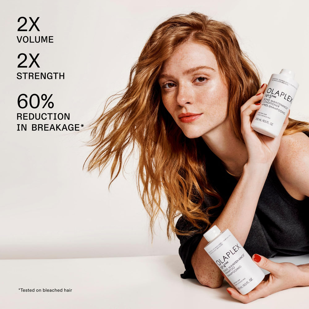 Olaplex Nº.5FINE pump dispenser and clear label for easy dosing