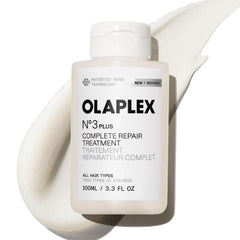 Olaplex N°.3PLUS front packaging showing product benefits and volume