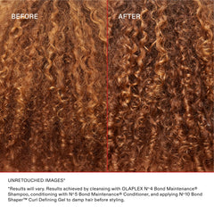 Model with defined curls styled using Olaplex Nº.10 showing frizz control and natural movement