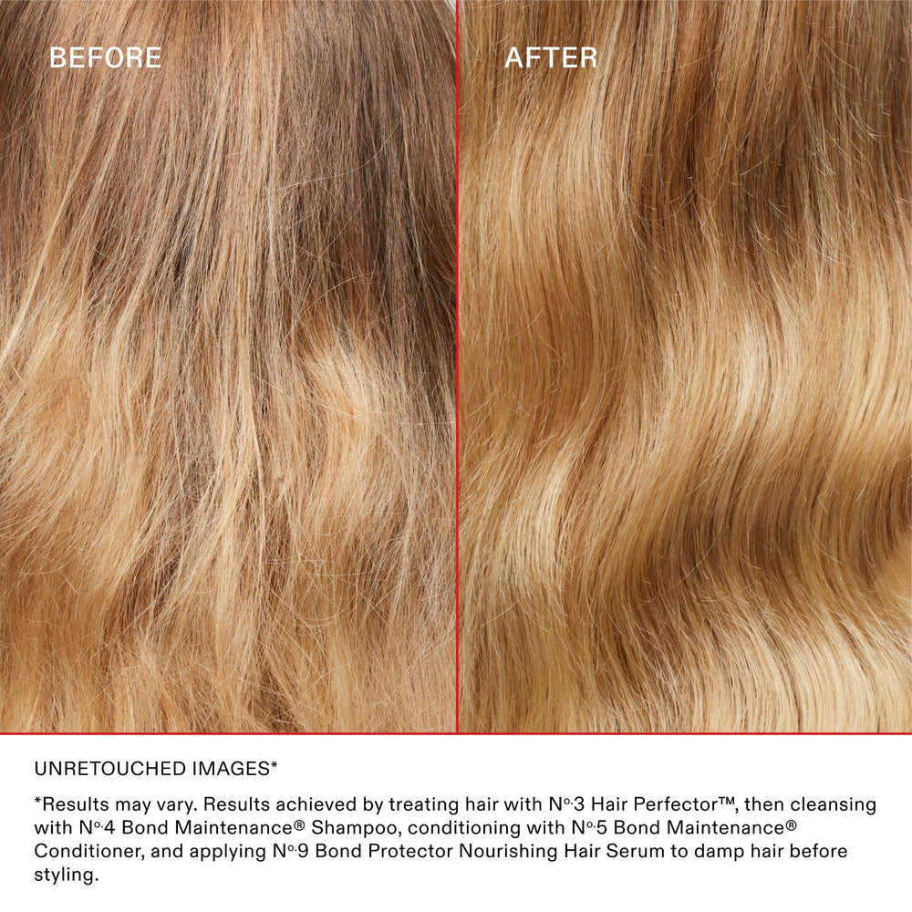 Model with curly hair after Olaplex No.3 showing improved manageability