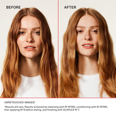 Olaplex No.4 FINE label close-up highlighting bond maintenance benefit