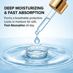 OLAVITA BEAUTY serum applied to cheek demonstrating smooth application benefit