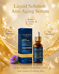 Olavita Skincare pump dispensing serum highlighting quick absorption