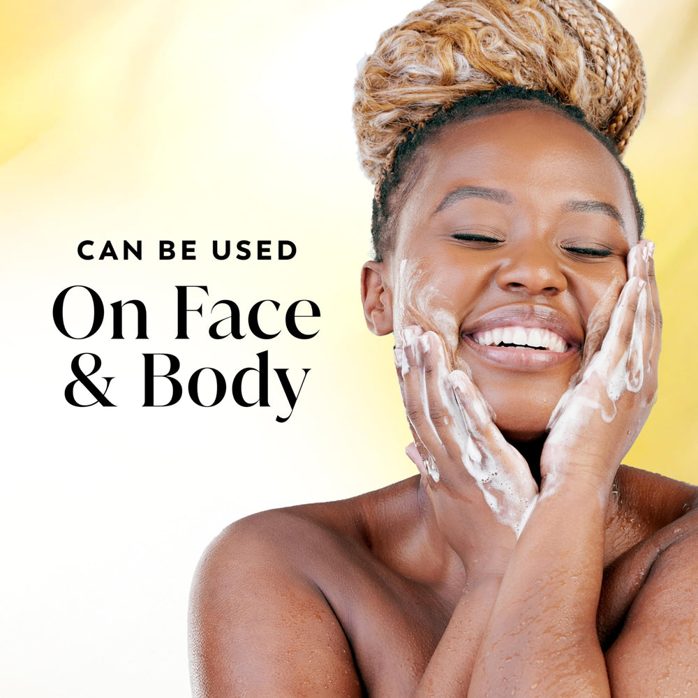 shea butter and Olay bar together emphasizing nourishing ingredients and softness