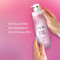 Olay bottle next to everyday items showing 20 fl oz scale and value