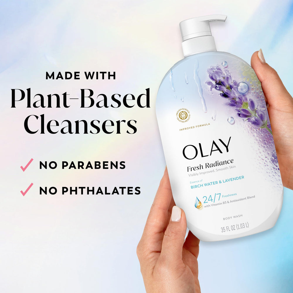 Olay beside birch water and lavender to show natural scent sources