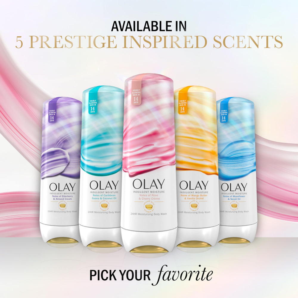 Olay bottle placed on bath shelf styled for a spa-like bathroom display
