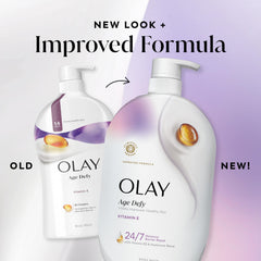 Olay close-up of skin post-use showing visibly softer texture and improved appearance