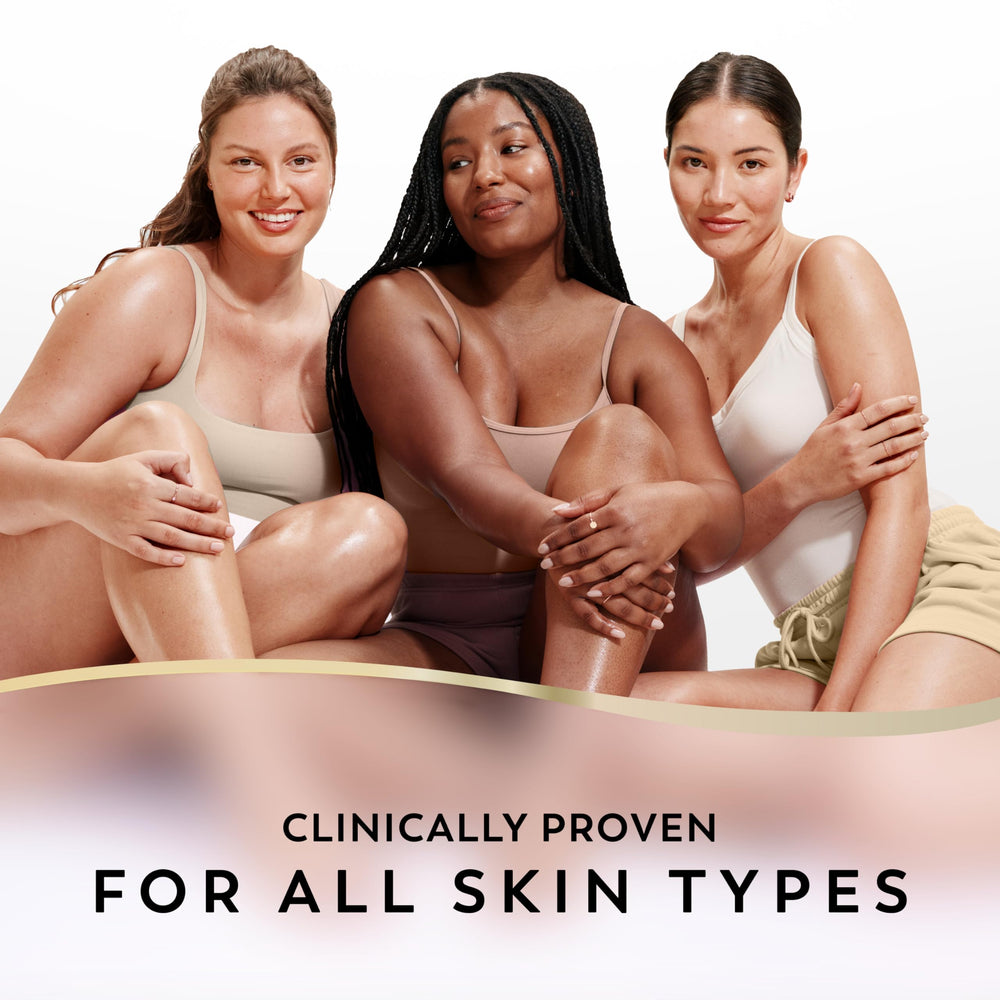 Olay fragrance notes styled with vanilla and coconut elements showing scent appeal