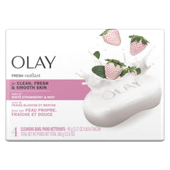 Olay Fresh Outlast front packaging showing 4-pack and cooling scent benefit