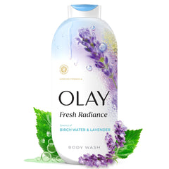 Olay front bottle showing product and fragrance, highlights easy identification