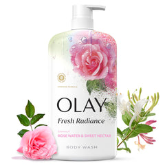 Olay bottle front packaging showing product name and benefits