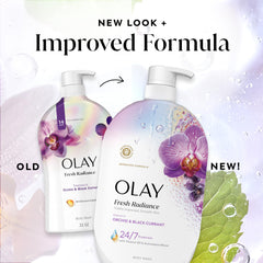 recycled packaging detail on Olay bottle emphasizing sustainable choice