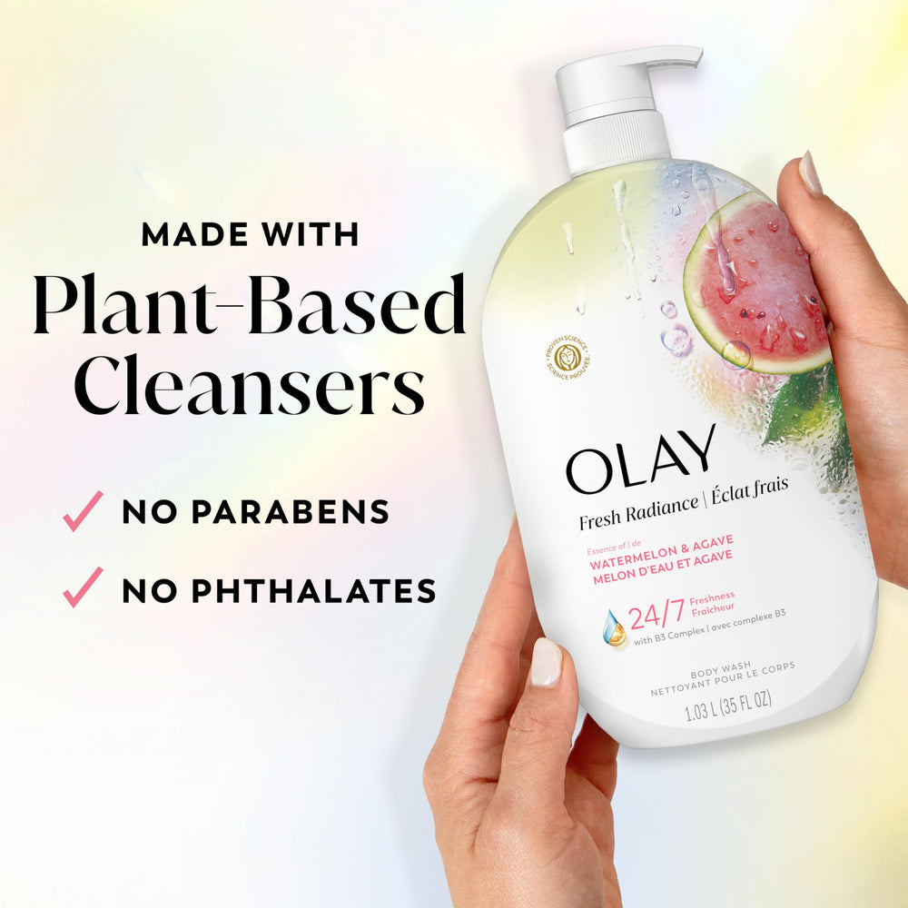 Olay Fresh Radiance next to everyday items for size comparison, large value
