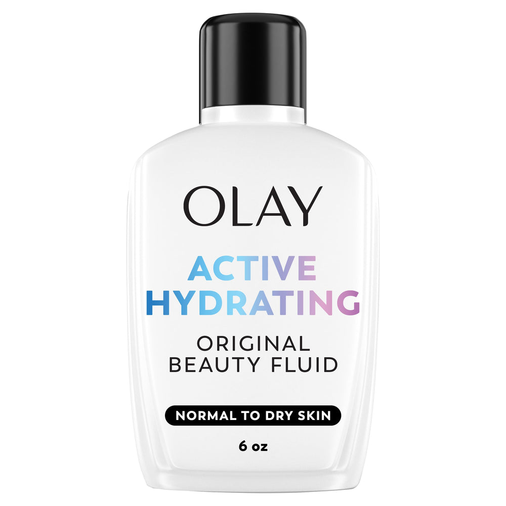Olay front packaging showing 6 fl oz bottle and brand hydration benefit