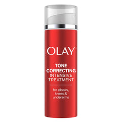 Olay front packaging showing tone correcting cream and benefits