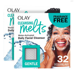 Olay front packaging showing gentle cleansing melts and travel-ready benefits