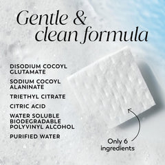 Olay pad close-up texture highlighting dissolving, creamy lather potential