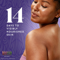 Olay in-shower use demonstrating lather on skin for immediate moisturization