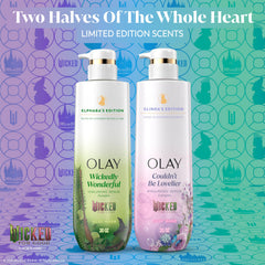 Olay bottle next to hand showing 20 fl oz scale for accurate size perception