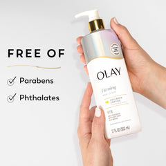 Olay ingredient visual with collagen peptides emphasizing firmness-support benefits