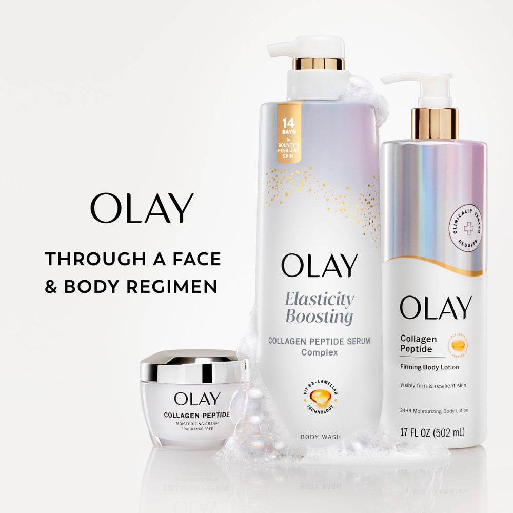 Flat lay of Olay with niacinamide capsule highlighting skin support