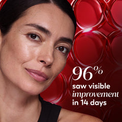 Olay ingredient visual with peptides and NAD+ emphasizing skin revitalization