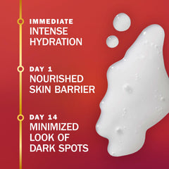 Olay jar with cream texture visible, highlighting quick absorption