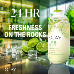 Olay pump dispenser closeup highlighting easy-use nozzle and spill-free pumping