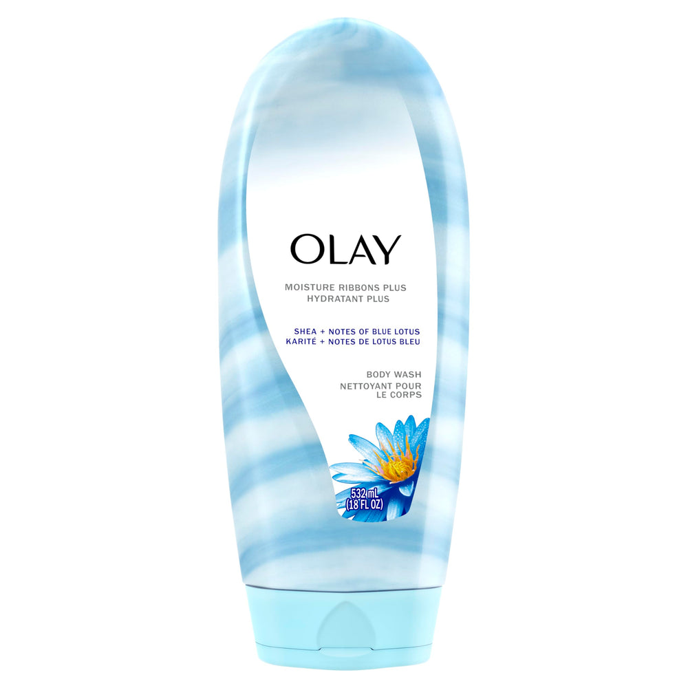 Olay bottle front packaging showing label and benefits for soft skin