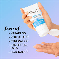 Olay bottle by sink in morning routine boosting freshness