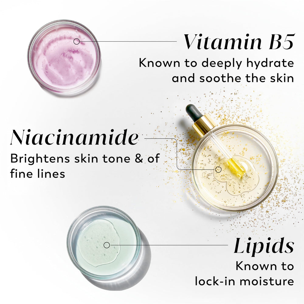 Olay niacinamide visual highlighting active ingredient benefits
