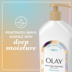 Olay bottle beside bedside sink, illustrating night-time hydration benefit