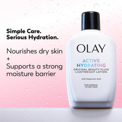 Olay open cap close-up revealing smooth lotion texture and quick absorption