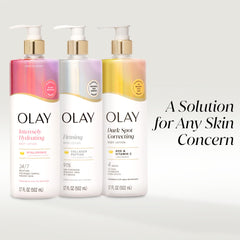 Olay bottle next to body wash to boost Vitamin B3 effects