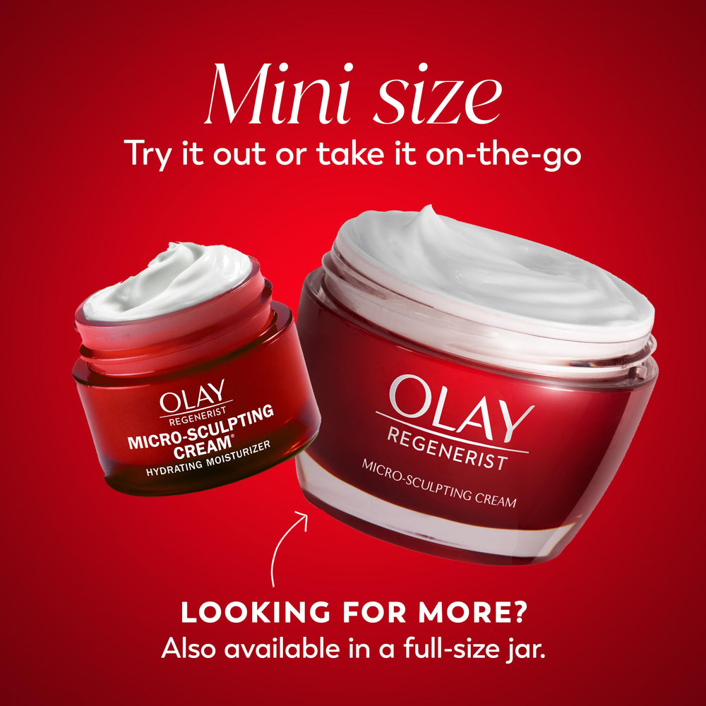 Olay Regenerist open cream texture closeup demonstrating rich hydration