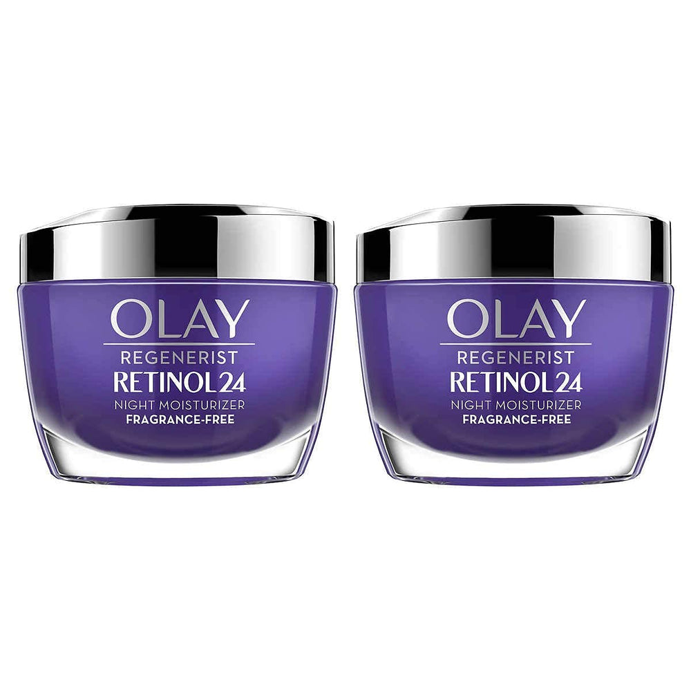 Olay Regenerist Retinol 24 front jar showing label and quick-absorbing cream benefits